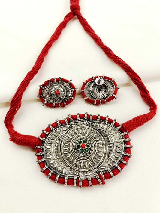 Raihana R&G Oxidized Choker Set