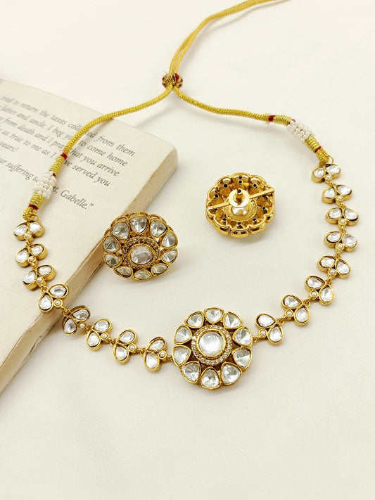 Waniya White Kundan Choker Set
