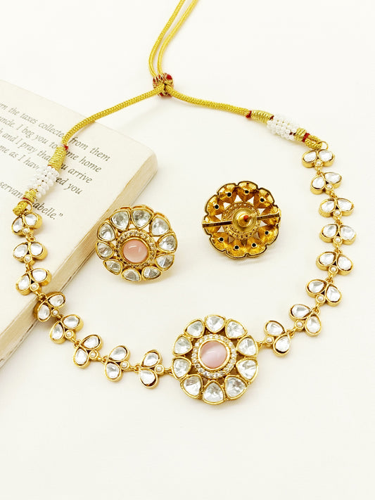 Bharati Baby Pink Kundan Choker Set