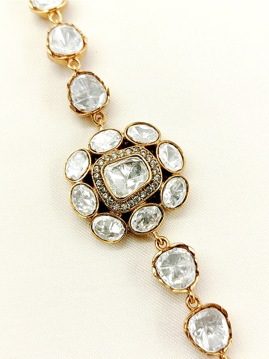 Aanandi White Kundan Bracelet