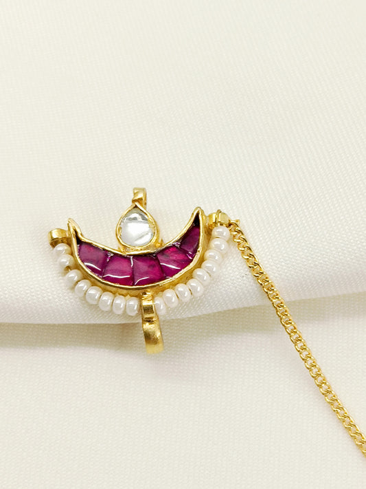 Nimisha Pink Kundan Nath