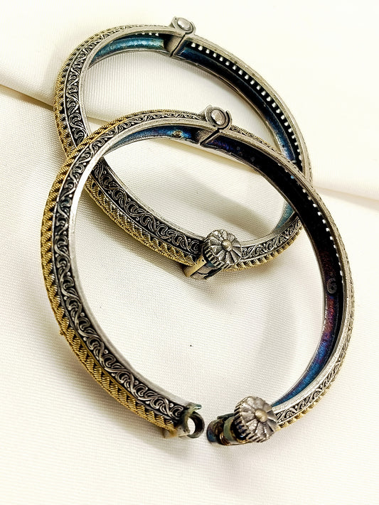 Firdousi Dual Tone Oxidized Bangles
