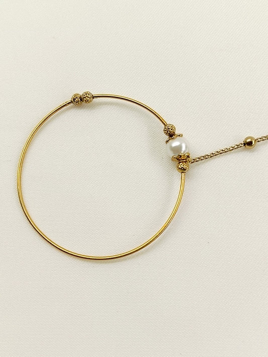 Kashfaa White Pearl Antique Nath