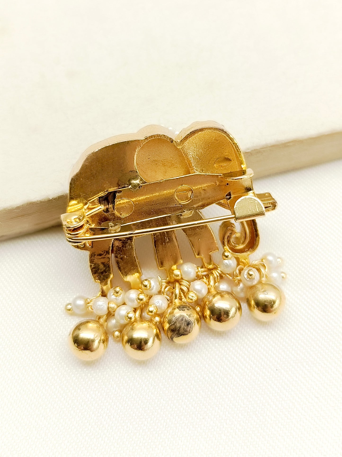 Ruhani White Elephant Brooch