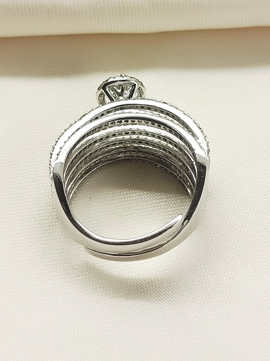 Chitrini White American Diamond Finger Ring