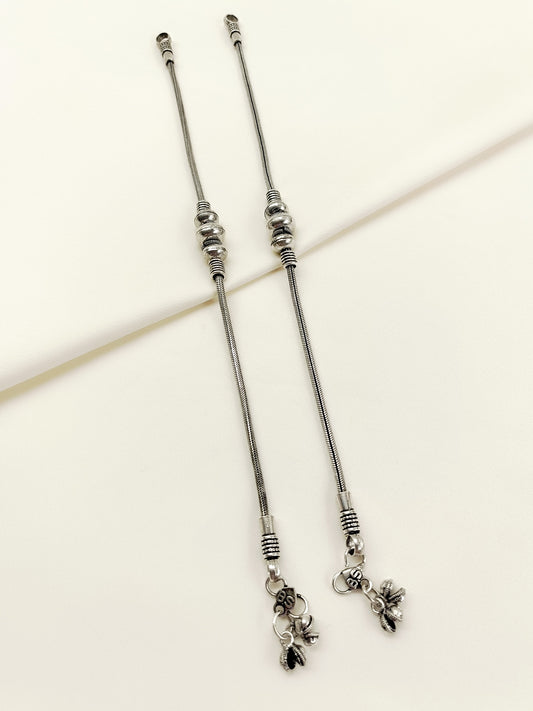 Chetna Plain Oxidized Anklets