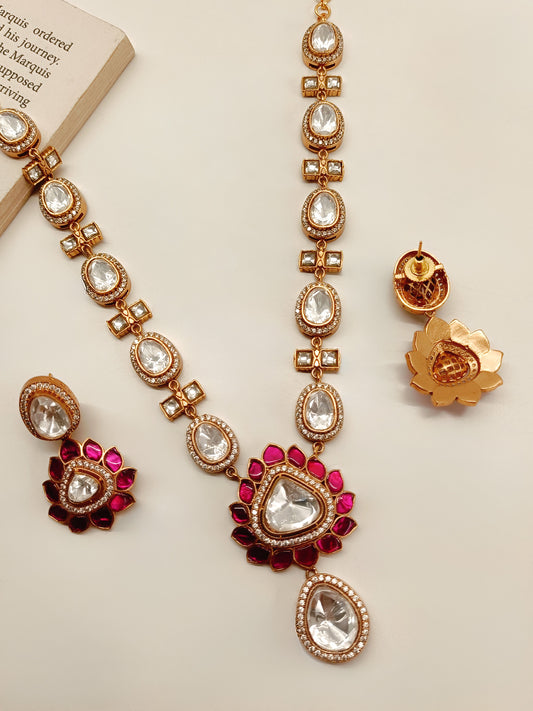 Shuri Majenta Kundan Necklace Set