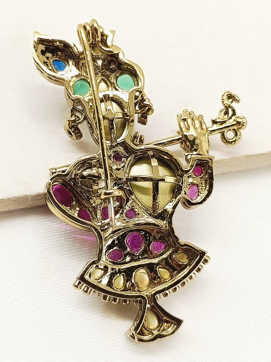 Vardhan Multi Colour Krishna Ji Brooch