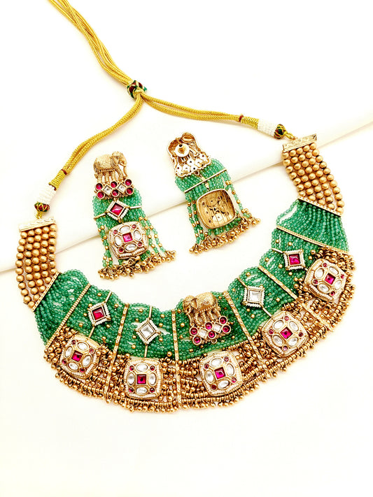 Bhagyawati Multi Colour Kundan Choker Set