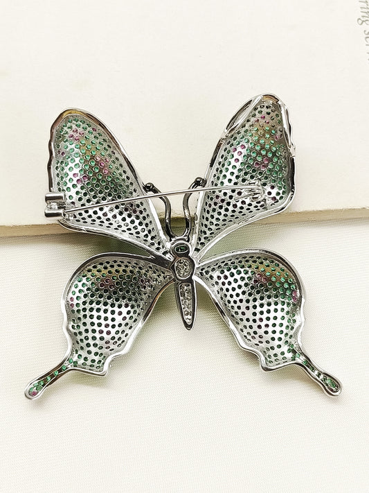 Devansh Green Butterfly Brooch