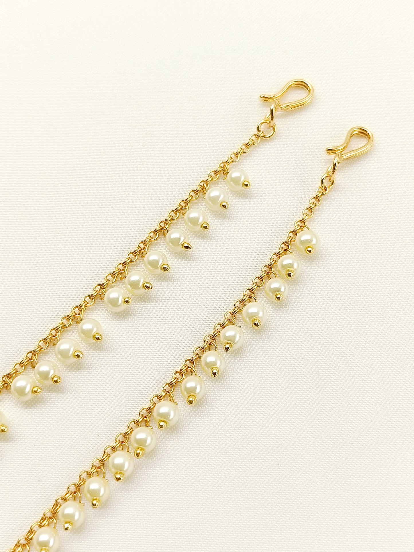 Dhwani Cream Gold Plated Ear Chain