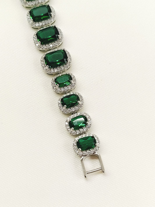 Lasya Green American Diamond Bracelet