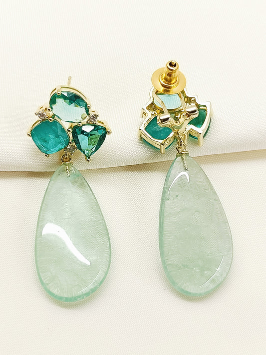 Shama Mint Green American Diamond Earring