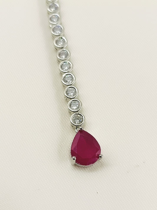 Rumami Ruby American Diamond Teeka
