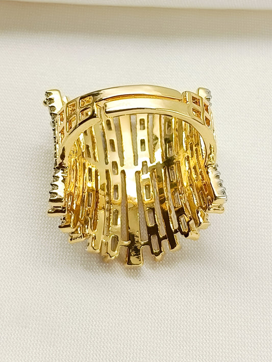 Haarika White American Diamond Finger Ring