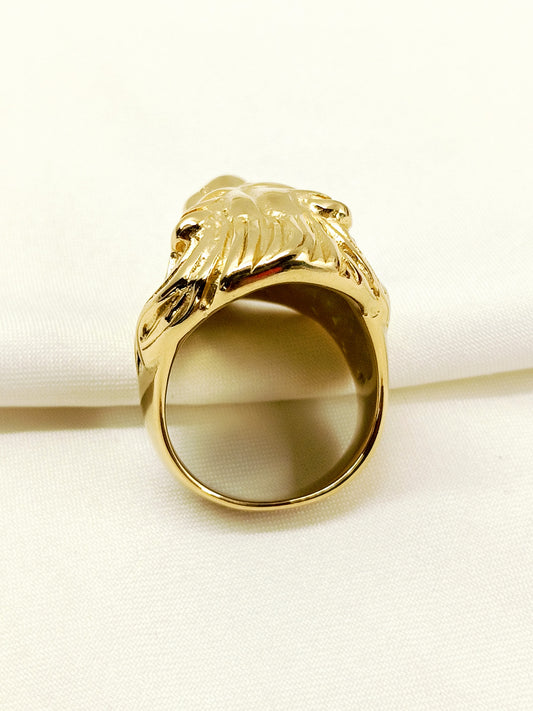 Pratvik King Lion Gold Men's Finger Ring