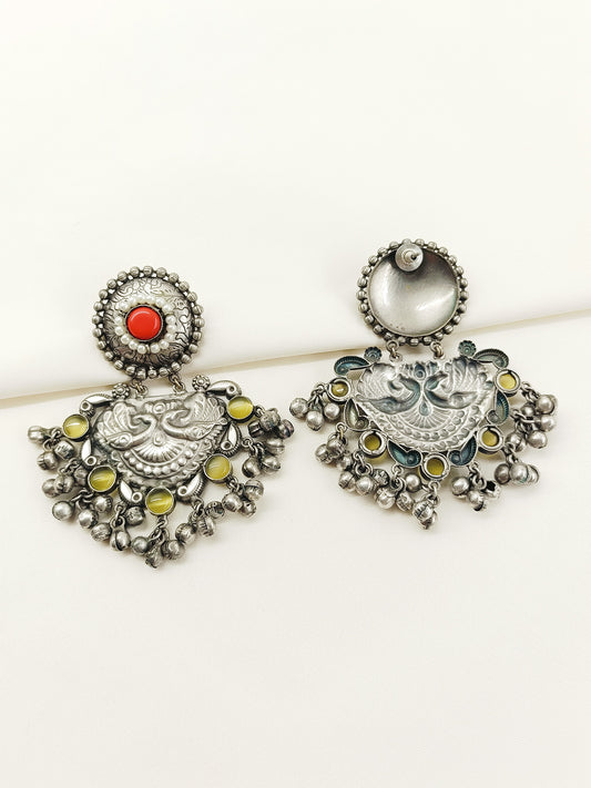 Gitanjali Coral Oxidized Earring