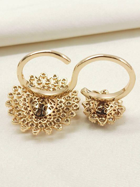 Sandhya White Kundan Finger Ring