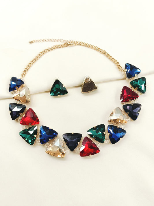 Neeharika Multi Colour Western Necklace Set