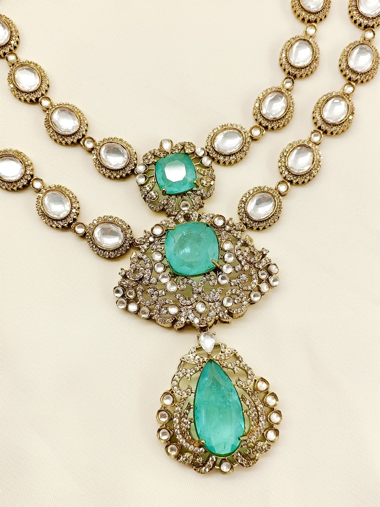 Mahir Mint Green Groom Victorian Neckpiece