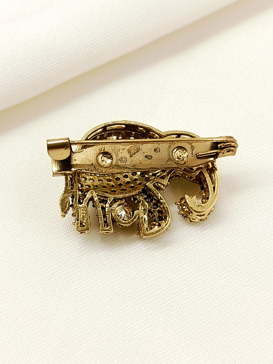Ruhanraj Green Elephant Men's Brooch