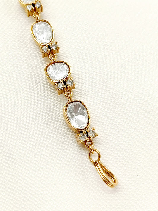 Tahera White Kundan Bracelet