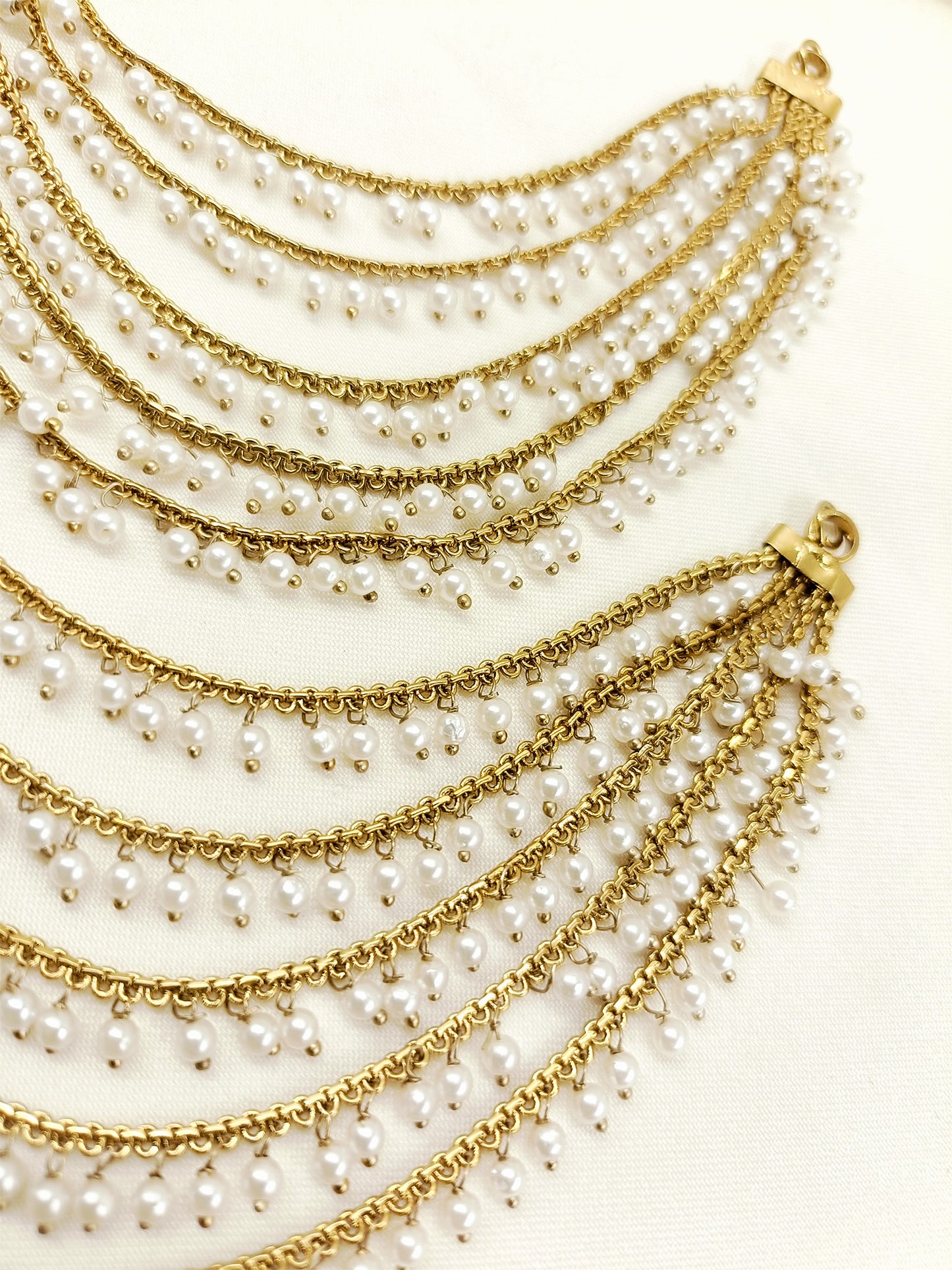 Aaina Antique Gold Traditional Ear Chain