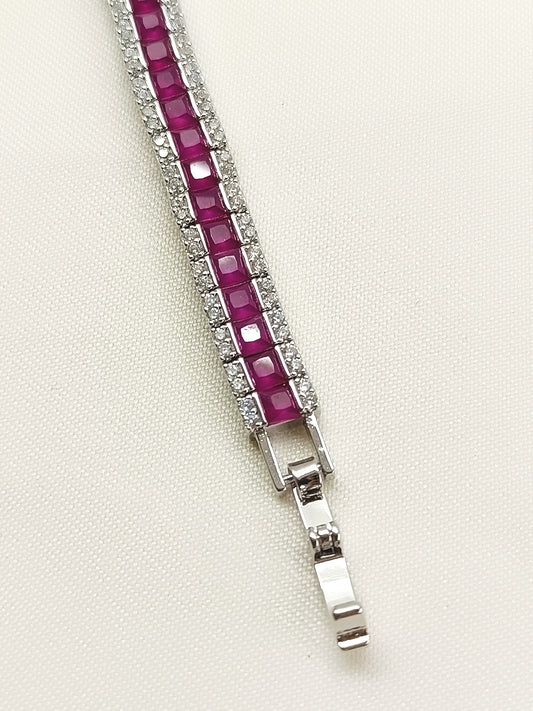 Abyasa Ruby American Diamond Bracelet