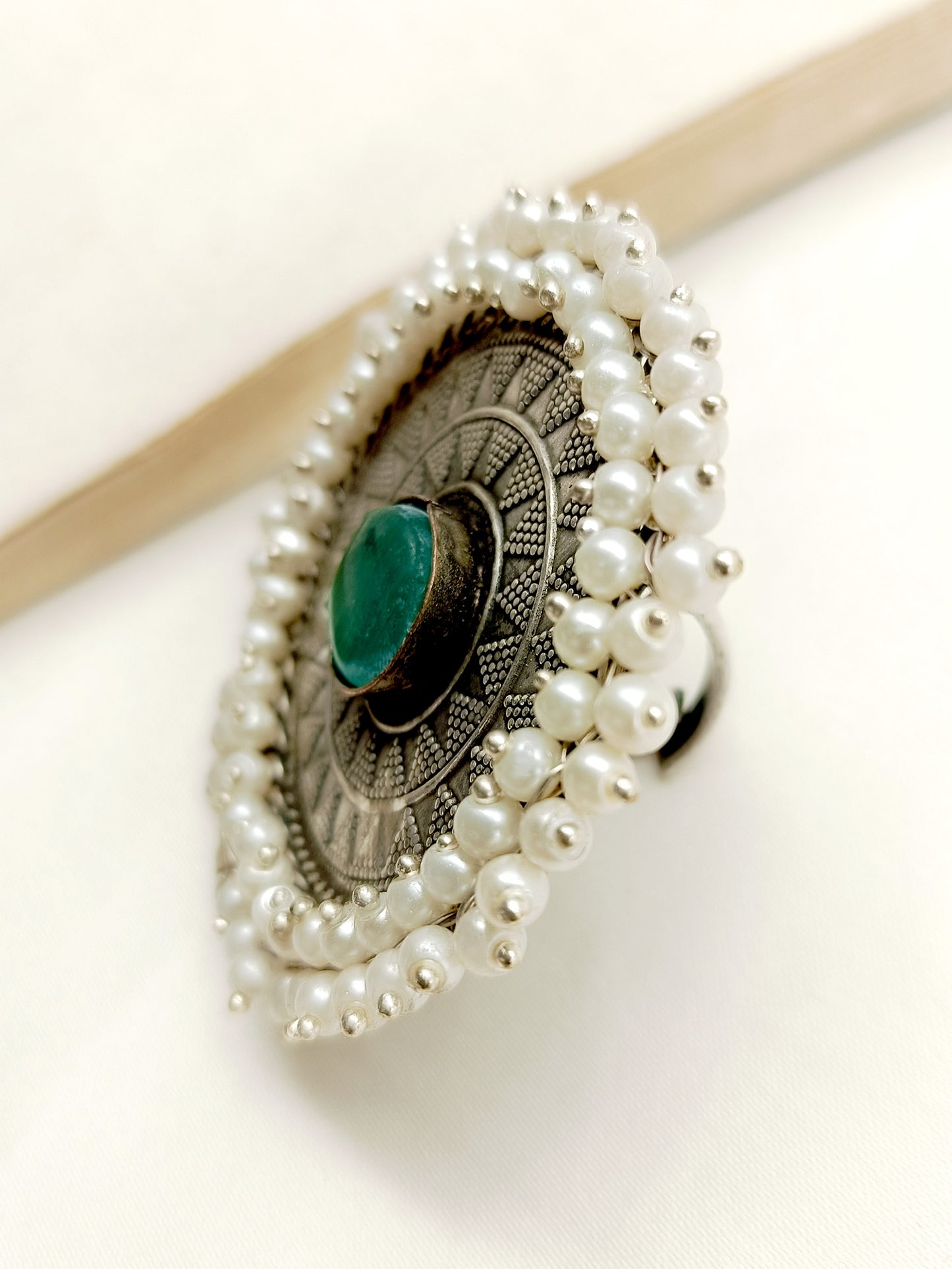 Amiyal Firozi Oxidized Finger Ring