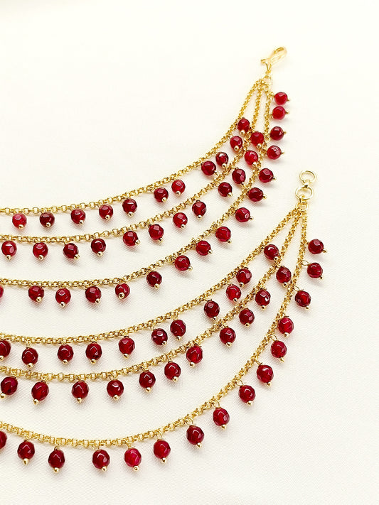 Adya Ruby Traditional Ear Chain