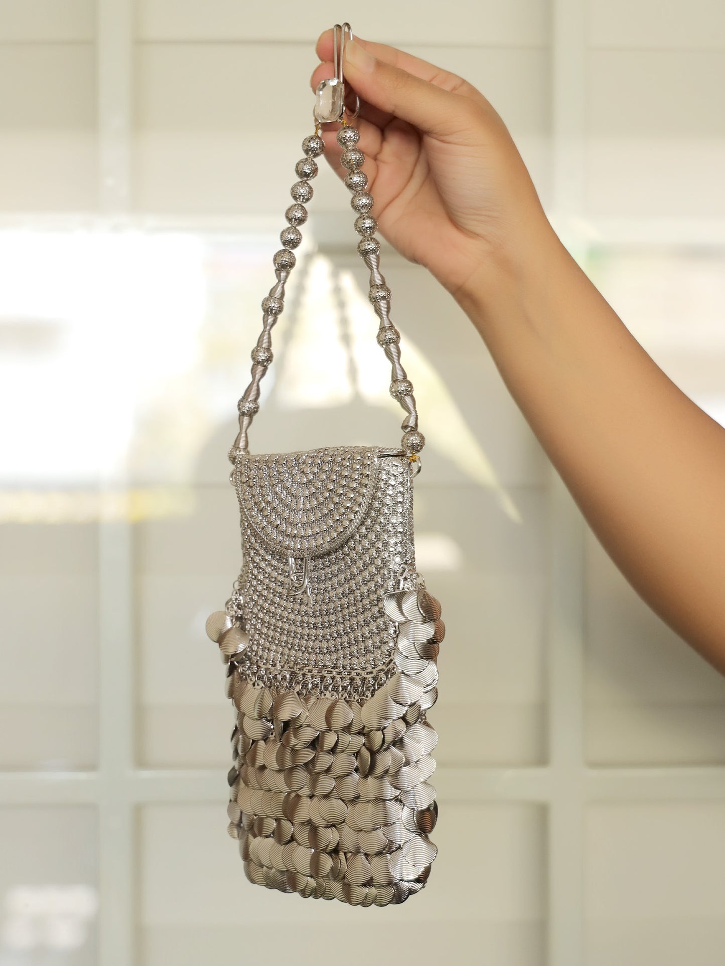Vanika Silver Mobile Pouch