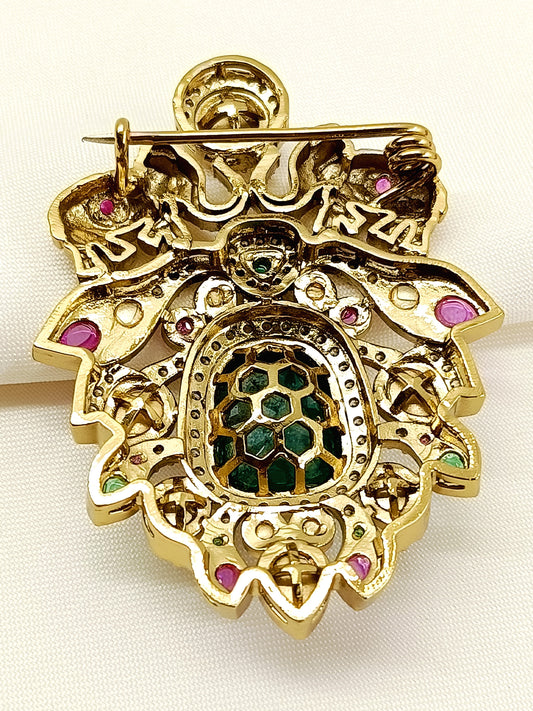 Anvitraj R&G Elephant Men's Brooch