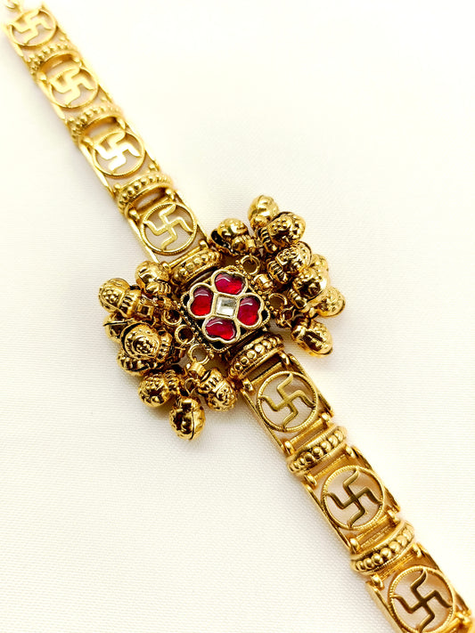 Yaasmin Red Kundan Bracelet