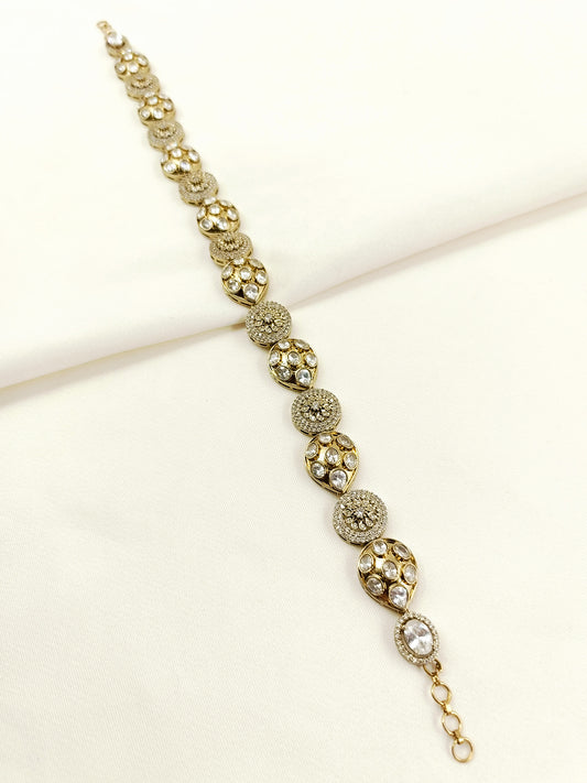 Sarla White Kundan Sheeshpatti