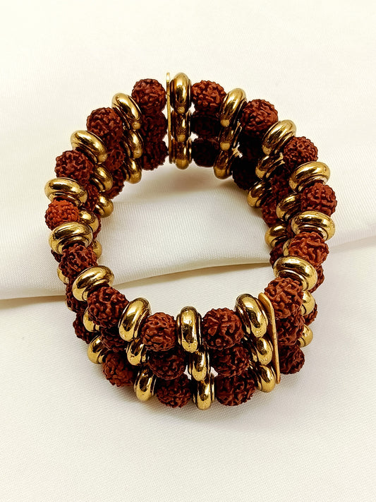 Lavish Three-Layer Rudraksha Bracelet