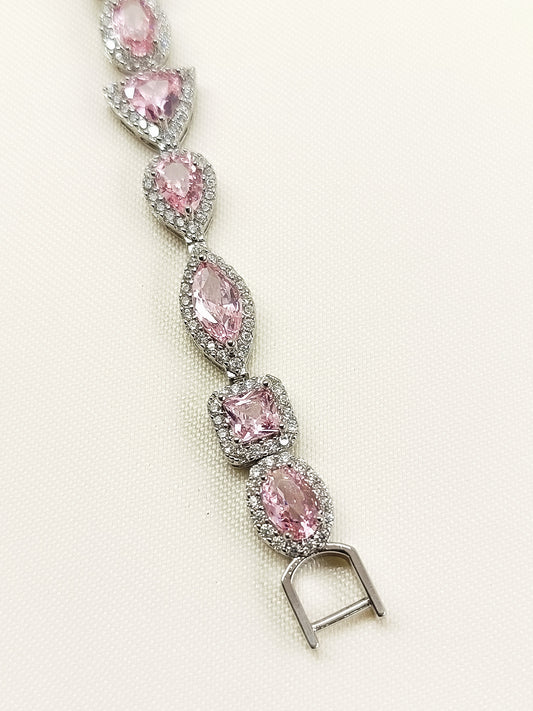 Calliope Baby Pink American Diamond Bracelet