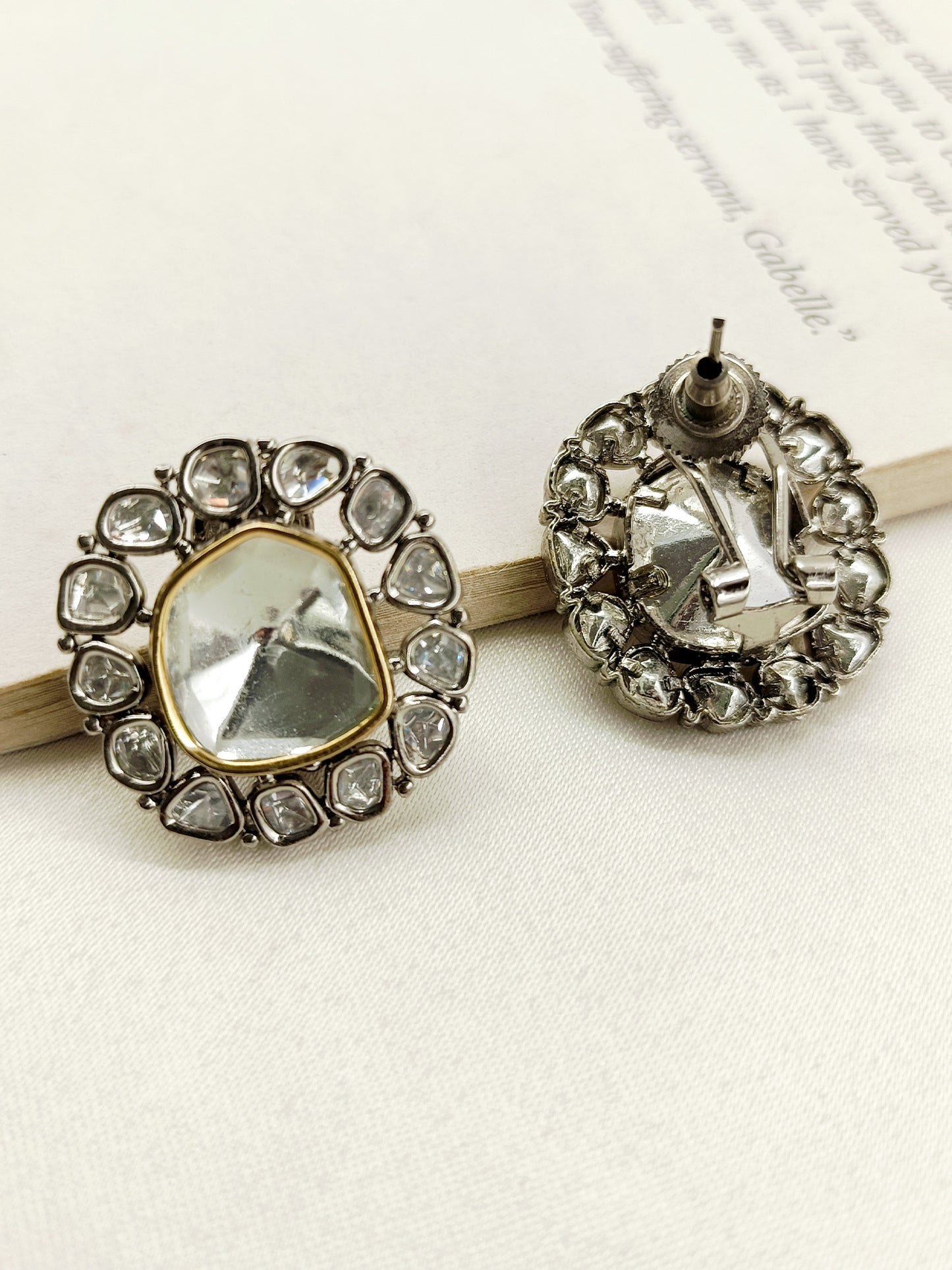 Maithily Diamond Work Rhodium Plated Victorian Tops