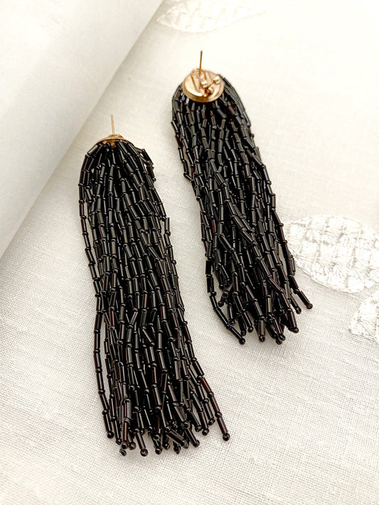 Khwaab Black Western Earrings