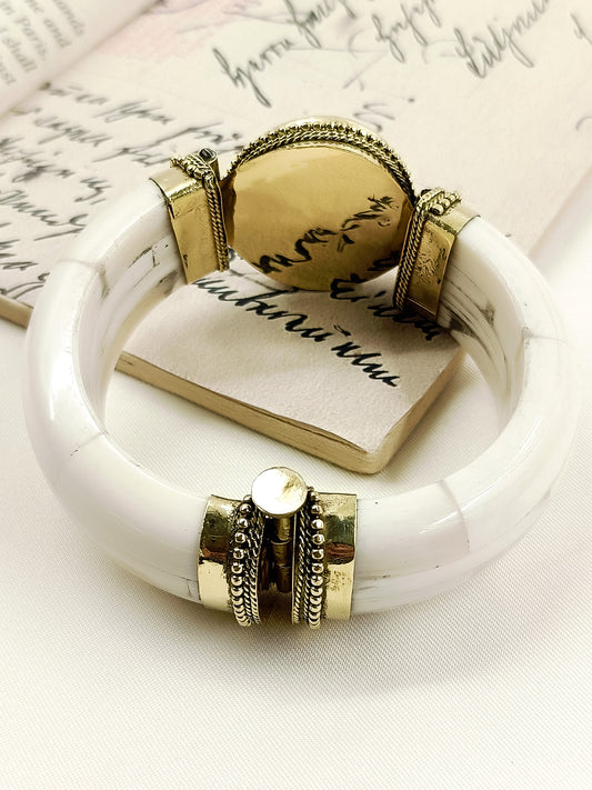 Anshuman Baby Pink Bone Men's Bracelet