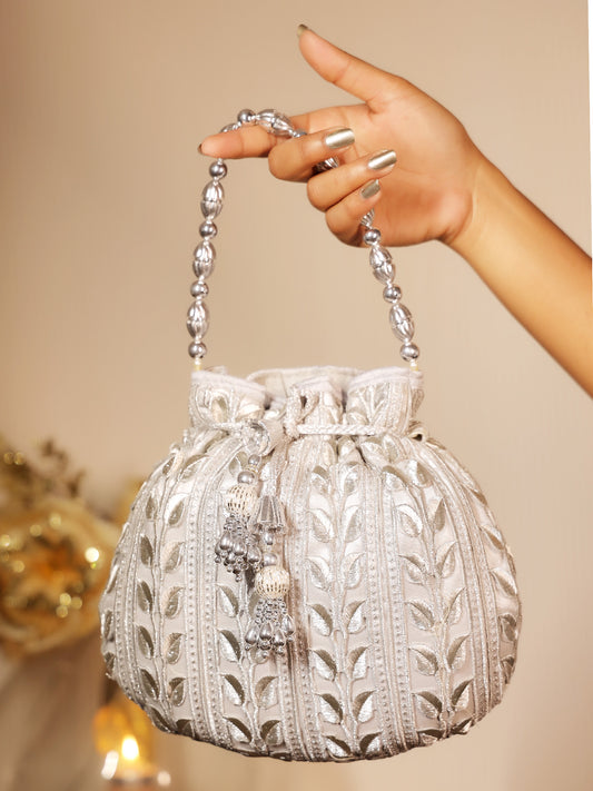 Doris Silver Potli Bag