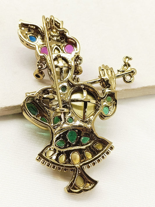 Shubh Multi Colour Krishna Ji Brooch