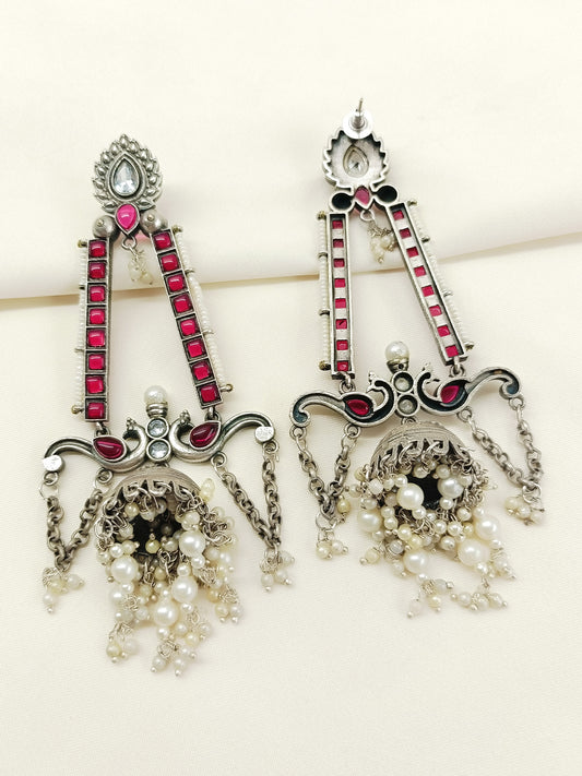 Eiliyah Majenta Oxidized Jhumki