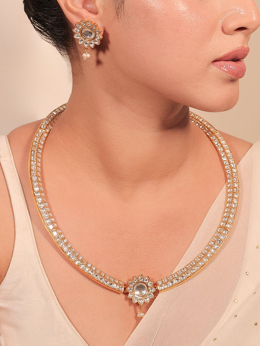 Shrudhi White Hasli Styled Kundan Choker Set