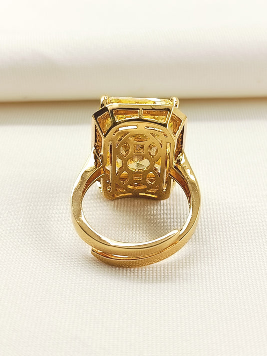 Farisha Yellow American Diamond Finger Ring