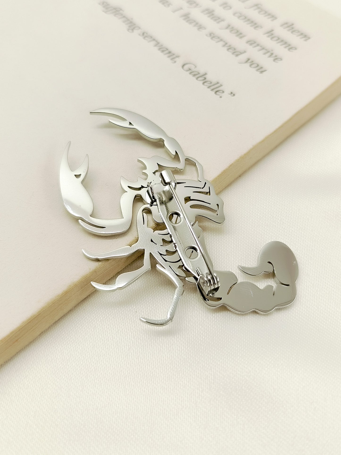 Madhu Scorpion Silver Men's Brooch
