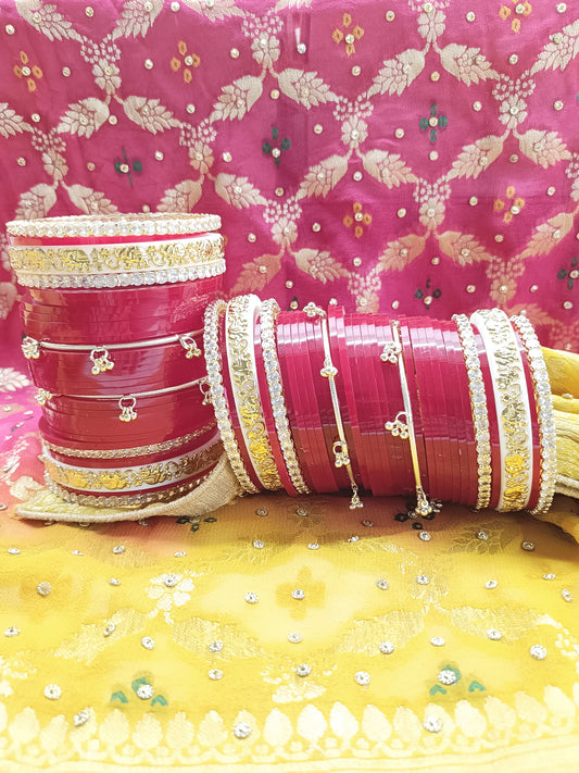 Rudrakshi Traditional Red Punjabi Chura