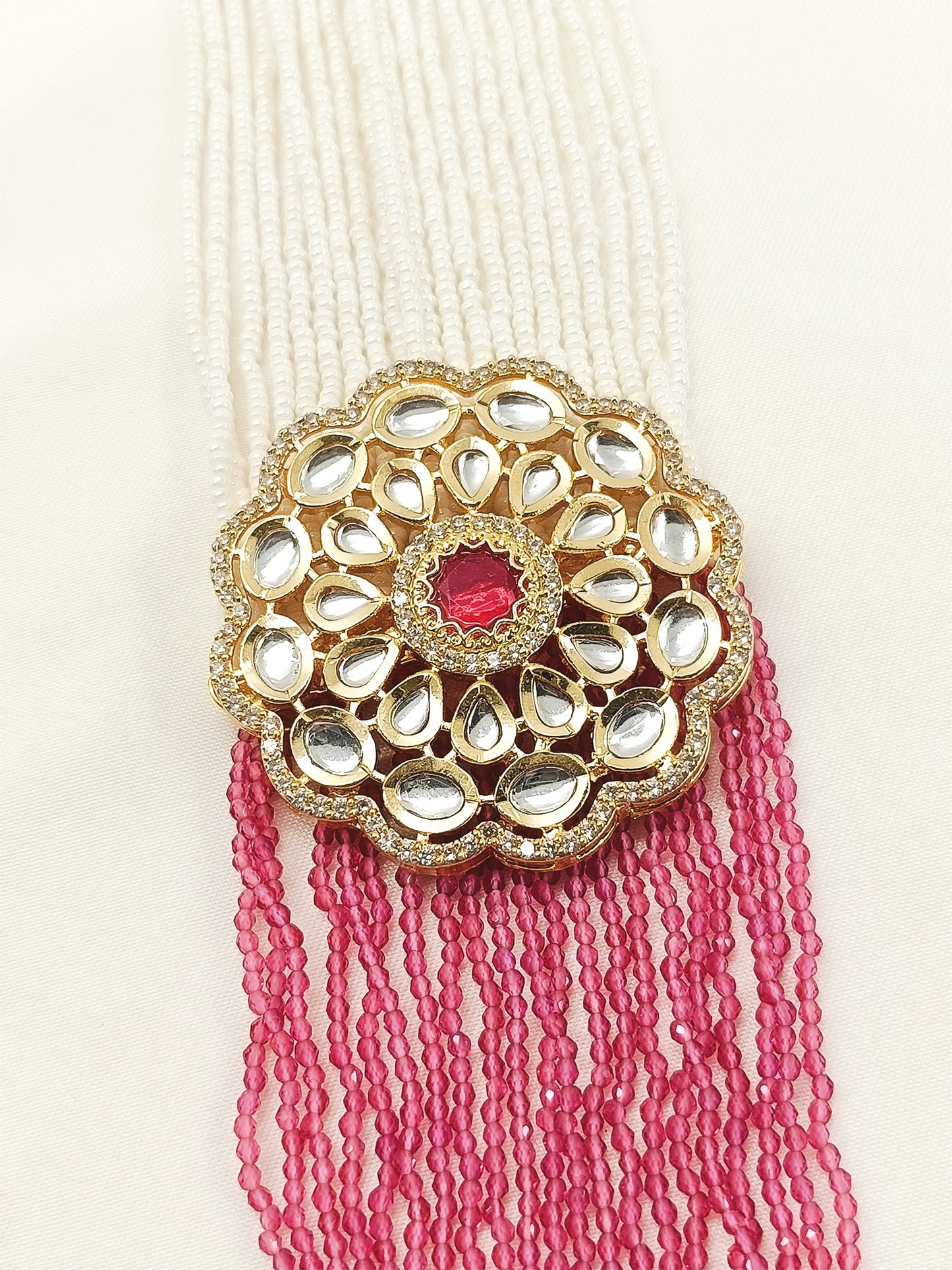 Shanj Pink Groom Beads Neckpiece