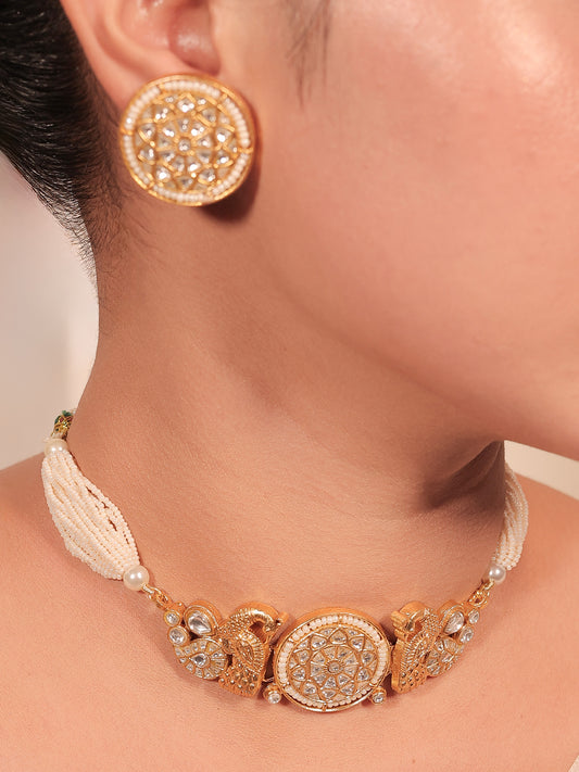 Haani White Kundan Choker Set
