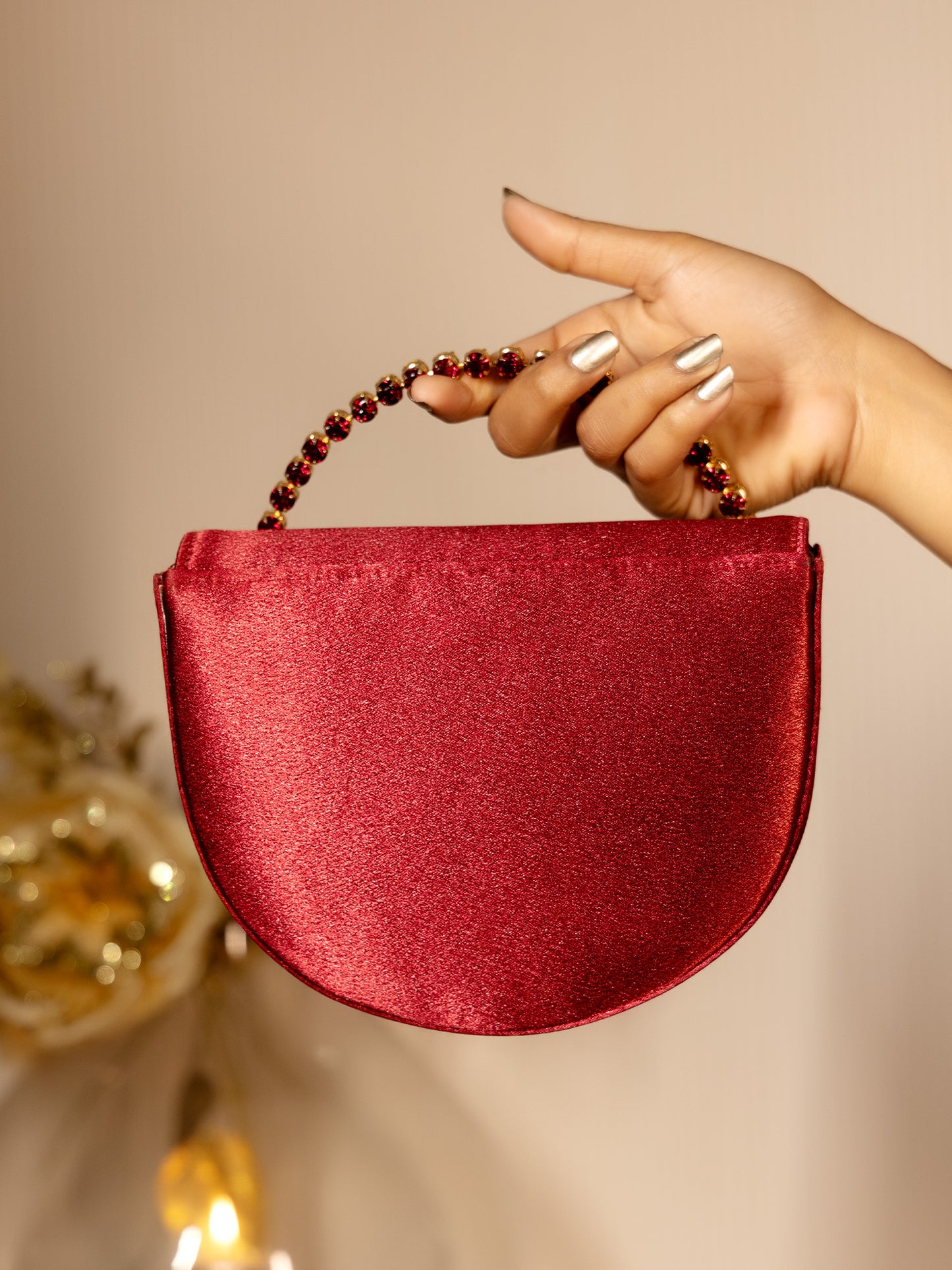 Minal Maroon Evening Clutch