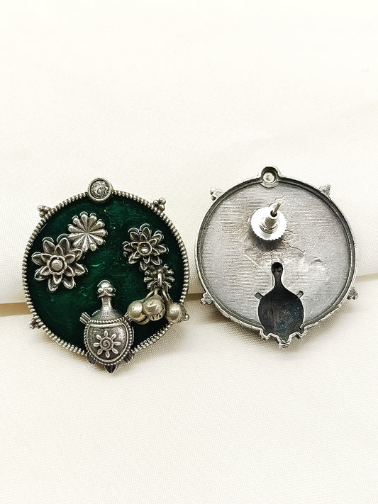 Shyamali Green Oxidized Tops